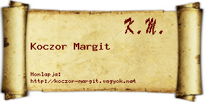Koczor Margit névjegykártya